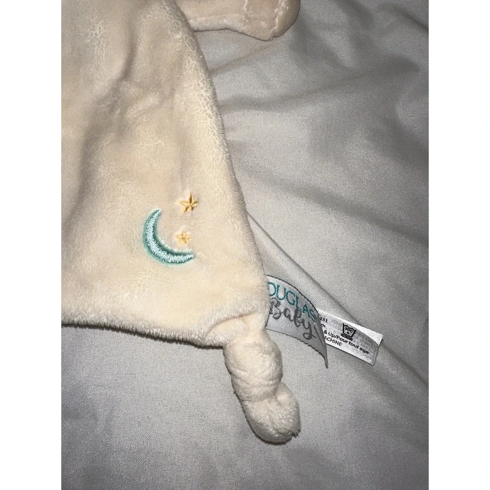 Douglas‎ Baby Lamb Lovey Teething Ring Ivory Embroidered Moon Stars